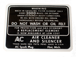Chevrolet Parts -  Air Cleaner Decal