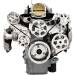 Chevrolet Parts -  Pulley Kit, Serpentine System, Billet Aluminum, Tru Trac, Chevy LS1, LS2, LS3, LS6. No A/C, With Pwr Str. Top Mount Alternator