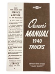 Chevrolet Parts -  Owners Manual - Chevy Truck, 1940