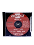 Chevrolet Parts -  Chevrolet Parts Book, On CD. 29-61 Cars, Trucks and 53-61 Corvette