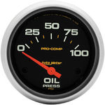  Parts -  Instrument Gauges - Auto Meter Pro Comp Series 2-5/8" Oil Pressure Gauge. Electric 0-100 Psi., Short Sweep