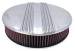  Parts -  Air Cleaner, Polished Aluminum 14" X 3" Round -Finned, Washable Element and Flat Base