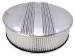  Parts -  Air Cleaner, Polished Aluminum 14" X 4" Round -Finned, Paper Element and Recessed Base