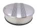  Parts -  Air Cleaner, Polished Aluminum 14" X 4" Round -Finned, Paper Element and Hi-Lip Base