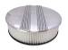  Parts -  Air Cleaner, Polished Aluminum 14" X 4" Round -Finned, Paper Element and Dominator Base