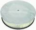  Parts -  Air Cleaner, Polished Aluminum 14" X 3" Round -Plain, Paper Element and Flat Base