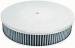  Parts -  Air Cleaner, Polished Aluminum 14" X 3" Round -Plain, Washable Element and Off-Set Base