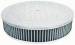  Parts -  Air Cleaner, Polished Aluminum 14" X 3" Round -Flame, Washable Element and Recessed Base