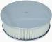  Parts -  Air Cleaner, Polished Aluminum 14" X 4" Round -Plain, Paper Element and Flat Base