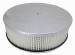  Parts -  Air Cleaner, Polished Aluminum 14" X 4" Round -Plain, Paper Element and Off-Set Base