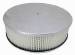  Parts -  Air Cleaner, Polished Aluminum 14" X 4" Round -Plain, Paper Element and Dominator Base