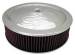  Parts -  Air Cleaner, Chrome 14" X 4"  With "Flames" -Washable Element and Recessed Base