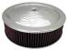  Parts -  Air Cleaner, Chrome 14" X 4" With "Flames" -Washable Element and Off-Set Base