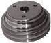 Chevrolet Parts -  Crank Shaft Pulley - Satin Aluminum -Small Block Chevy Double Groove (Long Water Pump)