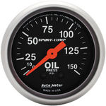  Parts -  Instrument Gauges - Auto Meter Sport Comp Series 2-1/16" Oil Pressure Gauge. Mechanical 0-150 Psi., Full Sweep