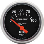  Parts -  Instrument Gauges - Auto Meter Sport Comp Series 2-1/16" Oil Pressure Gauge. Electric 0-100 Psi., Short Sweep