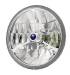 Chevrolet Parts -  Chevrolet Headlight, Clear Glass With Diamond Cut Reflector And A Tri-Bar With Blue Dot 12v 5-3/4 inch (Adjure)