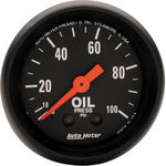  Parts -  Instrument Gauges - Auto Meter Z Series 2-1/16" Oil Pressure Gauge. Mechanical 0-100 Psi., Full Sweep