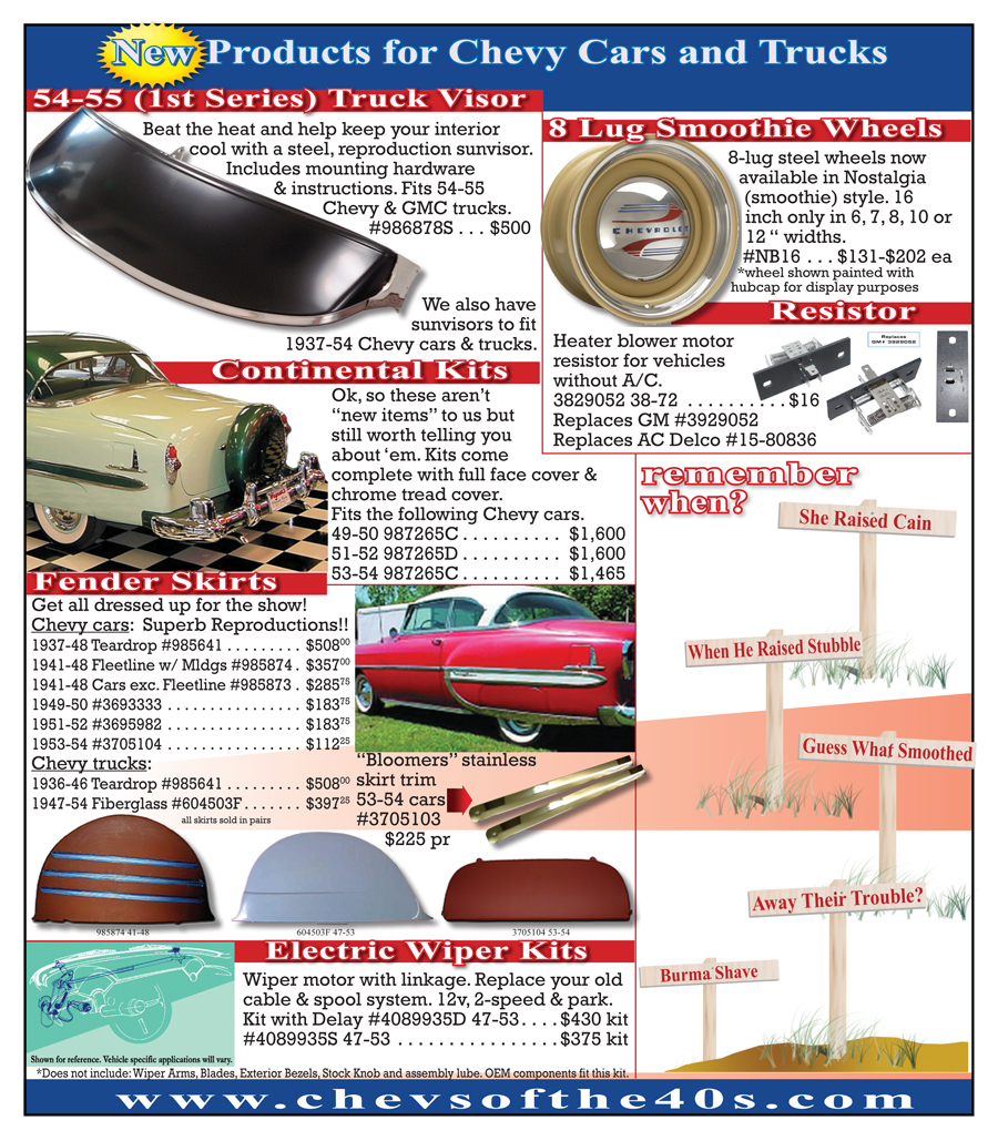 Chevs Of The 40S Auto Parts : Chevs Of The 40's Web Site Revised - Hot